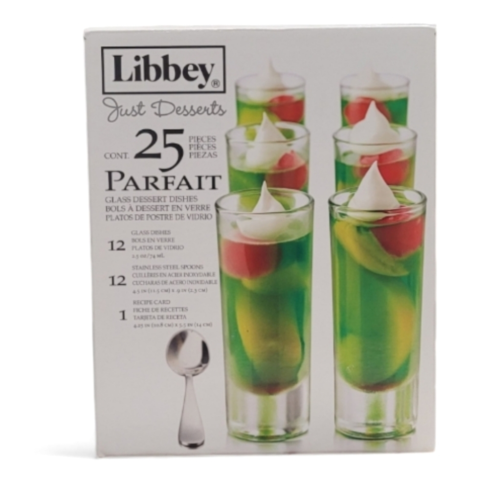 LIBBY 'Just Desserts' Glass Parfait Dessert Dishes Set